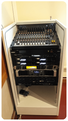 Equipment rack at Whaley Bridge Uniting Churches